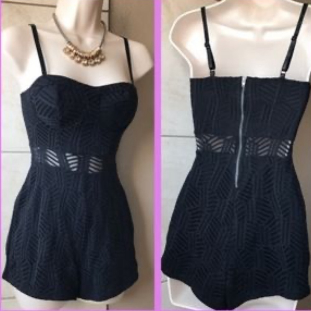 Black Patterned Jumpsuit Size Large
